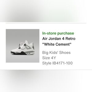 Jordan 4 Retro Kids' Sneakers - White and Gray